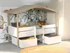 Vente-unique - SAROSI Bett Holz, PlatteHolz, Platte BeigeWeiß - B 99,8 cm x H 165,3 cm x L 213,5 cm Bild 3