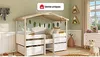 Vente-unique - SAROSI Bett Holz, PlatteHolz, Platte BeigeWeiß - B 99,8 cm x H 165,3 cm x L 213,5 cm Bild 2