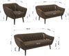 Wohnzimmerset PIRS 1-2-3, Skandinavisches Komplettset, Wellenfederung, schwarze Füße, Sitzgruppe, Möbelset - Braun Velvet Bild 5