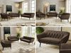 Wohnzimmerset PIRS 1-2-3, Skandinavisches Komplettset, Wellenfederung, schwarze Füße, Sitzgruppe, Möbelset - Braun Velvet Bild 2