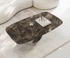 Couchtisch Edge Boot 140x80 cm Keramik Emperador Extra Lucidato Dunkelbraun Parabi Metallic Silber Bild 4