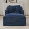 1-Sitzer Schlafsessel H 82 x T 100 x B 166 cm aus Cord in Blau, vielseitig als Chaiselongue nutzbar Bild 2