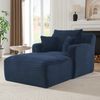 1-Sitzer Schlafsessel H 82 x T 100 x B 166 cm aus Cord in Blau, vielseitig als Chaiselongue nutzbar Bild 3