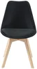 Vente-unique - JODY Stuhl SamtStoff Schwarz - B 58 cm x H 82 cm x L 49 cm Bild 3