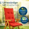 BURI Hochlehner Auflagen 117x49x6 cm - wetterfeste Gartenstuhlauflage mit Schaumkern & Vollvlies, Halteband & Bindebänder, bequemes Stuhlpolster für Balkon, Terrasse & Garten Bild 5