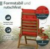 BURI Hochlehner Auflagen 117x49x6 cm - wetterfeste Gartenstuhlauflage mit Schaumkern & Vollvlies, Halteband & Bindebänder, bequemes Stuhlpolster für Balkon, Terrasse & Garten Bild 4
