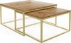 WFL GROUP Couchtisch Vella Gold, Rechteckige Satztische 2 in 1 mit Metallgestell Bild 4
