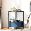 Beistelltisch Rund mit Stoffkorb Moderner Stil Blau Bild 4