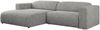 Ecksofa PASADENA, freistehendes Ecksofa, breite Armlehnen, Federsitz - links - Hellgrau Stoff Bild 4