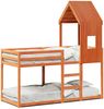 vidaXL Etagenbett mit Dach Wachsbraun 90x200 cm Massivholz Kiefer 3281999 Bild 2
