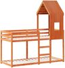 vidaXL Etagenbett mit Dach Wachsbraun 90x200 cm Massivholz Kiefer 3281999 Bild 3