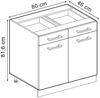 Küchenunterschrank R-Line Anthrazit Landhaus 80 cm , AP Eiche Vicco Bild 3