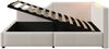 Polsterbett 90x200 cm, Samtbezug mit hydraulischem Bettkasten, USB‑C-Ladefunktion und Leselampe，Beige Bild 5