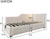 Polsterbett 90x200 cm, Samtbezug mit hydraulischem Bettkasten, USB‑C-Ladefunktion und Leselampe，Beige Bild 3
