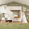Merax Etagenbett, 90×200 cm Einzelbett Kinderbett Jugendbett mit Rutsche, Leiterschrank, große Schubladen & offenes Regal, Lattenrost, Weiß Bild 5