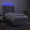 vidaXL Boxspringbett mit Matratze & LED Hellgrau 90x190 cm Stoff 3138117 Bild 3