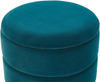 Pouf Samtstoff mit Stauraum blaugrün ⌀ 37 cm ELGIN Bild 5