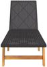 vidaXL Sonnenliege Schwarz und Braun Poly Rattan & Massivholz Akazie 319726 Bild 4