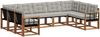 vidaXL Outdoor-Sofagarnitur mit Kissen 9 pcs Natürlich und Hellgrau 3369054 Bild 2