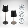 B.K.Licht Außen-Tischleuchte BK_TL1595 Akku LED Tischlampe, 3-Stufen Touchdimmer, mit USB, Dimmfunktion, LED fest integriert, Extra-Warmweiß, 2.700 K, 200 Lm, 2,5W, IP44, 12h Leuchtdauer, 36x10,5 cm, Schwarz Bild 4
