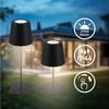 B.K.Licht Außen-Tischleuchte BK_TL1595 Akku LED Tischlampe, 3-Stufen Touchdimmer, mit USB, Dimmfunktion, LED fest integriert, Extra-Warmweiß, 2.700 K, 200 Lm, 2,5W, IP44, 12h Leuchtdauer, 36x10,5 cm, Schwarz Bild 3