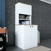 Dmora Großer Mehrzweckschrank Marty, Multifunktionale Möbel, Schuhschrank, Besenschrank, 70x73h184 cm, Weiß und Walnuss Bild 5