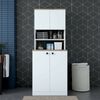 Dmora Großer Mehrzweckschrank Marty, Multifunktionale Möbel, Schuhschrank, Besenschrank, 70x73h184 cm, Weiß und Walnuss Bild 4