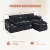 Modulares 3-Sitzer Sofa mit Hocker, B 263 x T 167 x H 85 cm, aus schwarzem Cord Bild 5