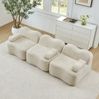 Modulares Sofa aus Samt in Wellenform, 288x98x70 cm, beige, ohne Montage Bild 2