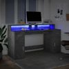 vidaXL LED-Schreibtisch Betongrau 160x55x91 cm Holzwerkstoff 3309432 Bild 4