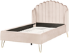 Bett mit Lattenrost Stoff AMBILLOU 120 x 200 cm Hellbeige Bild 4