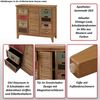 Apothekerkommode HWC-O63, Schrank Schubladen Etikettenhalter Vintage Shabby Fensterladen 80x91x40cm ~ Korpus natur Bild 2