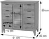 Apothekerkommode HWC-O63, Schrank Schubladen Etikettenhalter Vintage Shabby Fensterladen 80x91x40cm ~ Korpus natur Bild 3