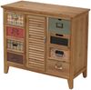 Apothekerkommode HWC-O63, Schrank Schubladen Etikettenhalter Vintage Shabby Fensterladen 80x91x40cm ~ Korpus natur Bild 5