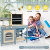 2 in 1 Outdoor Matschküche mit Wasserhahn & Abnehmbarem Waschbecken Kinderküche Blau Bild 4