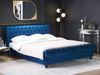 Polsterbett Samtstoff blau Lattenrost 160x200 cm AVALLON Bild 3