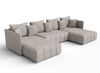 AX LIVING Beige Sofa U Form mit Schlaffunktion Veliro U, 345 cm breit Bild 2