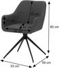 6er-Set Esszimmerstuhl HWC-O47, Küchenstuhl Armlehne, drehbar Auto-Return, Stoff/Textil (270g/m²) ~ cremeweiß Bild 3