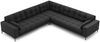 Micadoni Symmetrisches Ecksofa Mamaia 6-Sitzer Strukturierter Stoff Neve Dunkelgrau schwarze Beine Bild 2