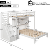 Kinderbett 90×200/140×200 cm aus Massivholz & MDF mit Stauraumtreppe und Beistelltisch, weiß Bild 4