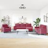 vidaXL 4-tlg. Sofagarnitur mit Kissen Weinrot Samt 3278445 Bild 3