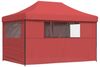 vidaXL Pop-Up Partyzelt, faltbar, Stahl / PE, Burgunderrot, mit 4 Seitenteilen, 315 x 410 x 279 cm Bild 5