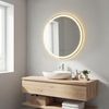SONGMICS Runder Badspiegel, LED Wandspiegel, Badezimmerspiegel einstellbarer Helligkeit, für Schlafzimmer, 51 cm, weiß Bild 2