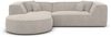 Samtstoff Ecksofa Monterola L Form - Bouclestoff - pearl - Links Bild 3