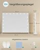 SONGMICS Make-up Spiegel mit LED-Beleuchtung, Kosmetikspiegel, Touch-Steuerung, Handyhalter, 3 Lichtfarben, 80 x 60 cm, weiß Bild 5