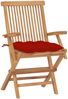 vidaXL Gartenstühle mit Roten Kissen 2 Stk. Massivholz Teak 3062508 Bild 2