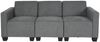 Modular 3-Sitzer Sofa Couch Lyon, Stoff/Textil ~ grau Bild 4