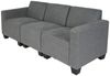 Modular 3-Sitzer Sofa Couch Lyon, Stoff/Textil ~ grau Bild 5