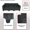Modular 3-Sitzer Sofa Couch Lyon, Stoff/Textil ~ grau Bild 2