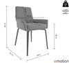 2er Set Esszimmerstuhl Design Küchenstuhl Cara Leinen schwarz Metallbeine : Schwarz Bild 5